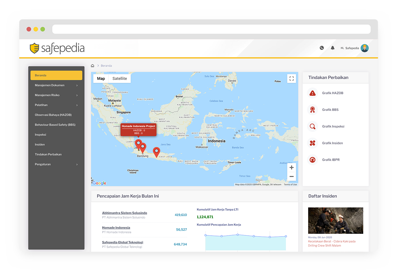 software K3 K3L, software HSE SHE, aplikasi K3 K3L, aplikasi HSE SHE, kesehatan, keselamatan kerja, lingkungan, health, safety, environment, hse pedia, management system, manajemen sistem, digitalization, digitalisasi, digital solution, solusi digital, risk management, manajemen risiko, bbs audit, dokumen ibpr, accident, incident, inspection, hazard, safe card, behavior based, corrective action register, training, dashboard, report, assessment, investigation, internal audit, software development, pengembang software, vendor IT, ISO consultation, ISO 45001